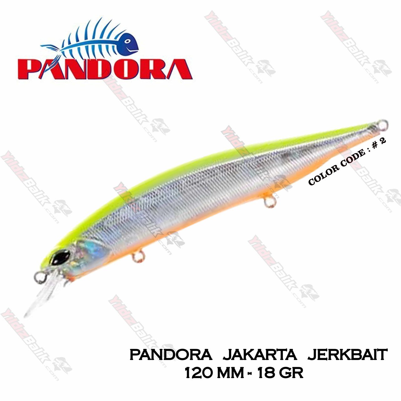 Pandora jakarta jerkbait 120mm 18gr # 2