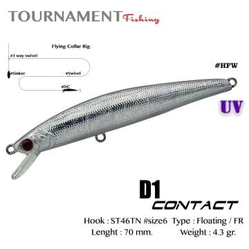 Tournament fishing D1 Contact 70 F 70 mm 4.3 gr #HFW