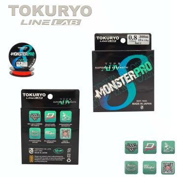 TOKURYO LINE LAB MONSTERPRO X8 0.8pe 0.09mm 15Ib 6.8kg Red 300mt