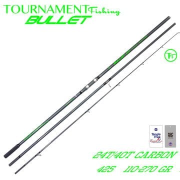 Tournament Fishing BULLET 425 Mt Tubular Fuji set guides 110-270gr atarlı 3 Parça Surf Olta Kamışı